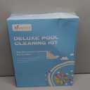 Sepetrel Deluxe Swimming Pool Cleaning Kit Including Half-Deep Fine Mesh Pool Leaf Skimmer Net,12" Round Pool Brush Head & 70.5" Pole, for Above Ground Pools,Ponds,Spas,Hot Tubs