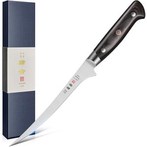 7 Inch Fillet Knife for Fish, Japan AUS-8 Alloy Steel Boning Knife for Meat with Full-Tang Pakkawood Handle, Kitchen Knives with Premium Gift Box (Classic Series)