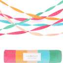 AOBKIAT 5 Rolls Rainbow Party Streamers Crepe Paper,Candyland Party Decorations for Christmas,Birthday,Wedding,Bachelorette,Bridal/Baby Shower,Hanging Candyland Backdrop Decoration