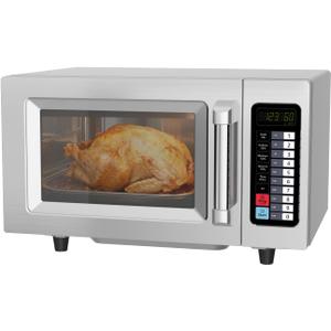 CROSSON Commercial Countertop 25L Microwave Oven W/ 10 Programmable Memory Menu,5 Power Level,3 Stage Cooking and Touch Screen Control-1000W,0.9 Cu.Ft