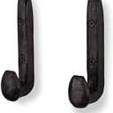 Rustic State Puntal Wall Mount Cast Iron Hooks Coat Towel Bag Hat Hanger Multiuse Entryway Railroad Spike Rack Black Set of 2