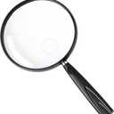 Feosky Handheld Reading Magnifier, 10X Magnifier, 130mm Shatterproof Lens, Non-Slip Handle for Adults Close Work, Seniors Reading and Nature Exploration, Hobby Observation(Black)