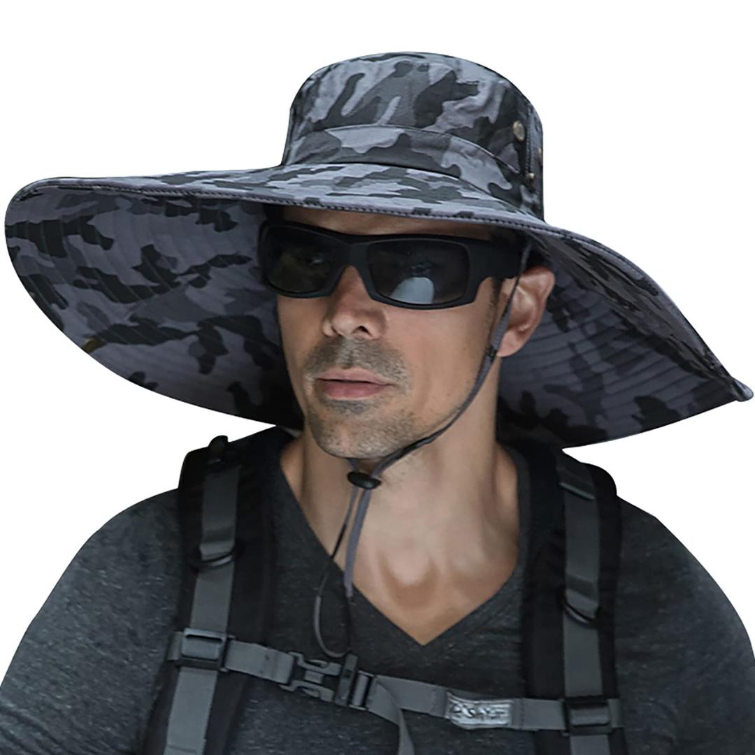 Peicees Super Wide Brim Sun Hat Men Women Fishing Bucket Hat Safari Cowboy Hat