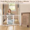 Free Standing Dog Gate Indoor, Foldable Dog Gate for Doorways Stairs Hallways, 3-Panel Freestanding Pet Gate with Support Feet for Stability, Folding Puppy Gate Easy to Move, Doggy Gate 54"x24"