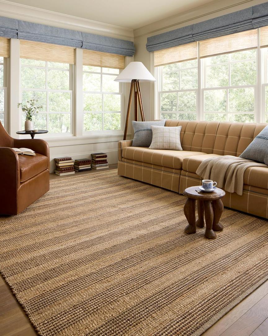 Loloi Chris Loves Julia Judy Collection JUD-06 Natural/Chocolate 3'-6" x 5'-6" Accent Rug