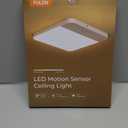 FULEN Motion Sensor Ceiling Light Fixture, Cordless Closet Light Battery Operated, Rechargeable Magnetic Mount LED Shower Light for Bathroom,Stairs,Garage,Hallway,3 Color Temperatures,Remote Control (1 Pack, White)
