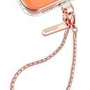 MOUTAKEY Phone Wrist Strap Metal Phone Chain Wristlet Strap Detachable iPhone Lanyard Wrist with 2 Tether Tabs iPhone Charm strap For Women Girls Shopping Traveling Party Walking (Short, Rose Gold)