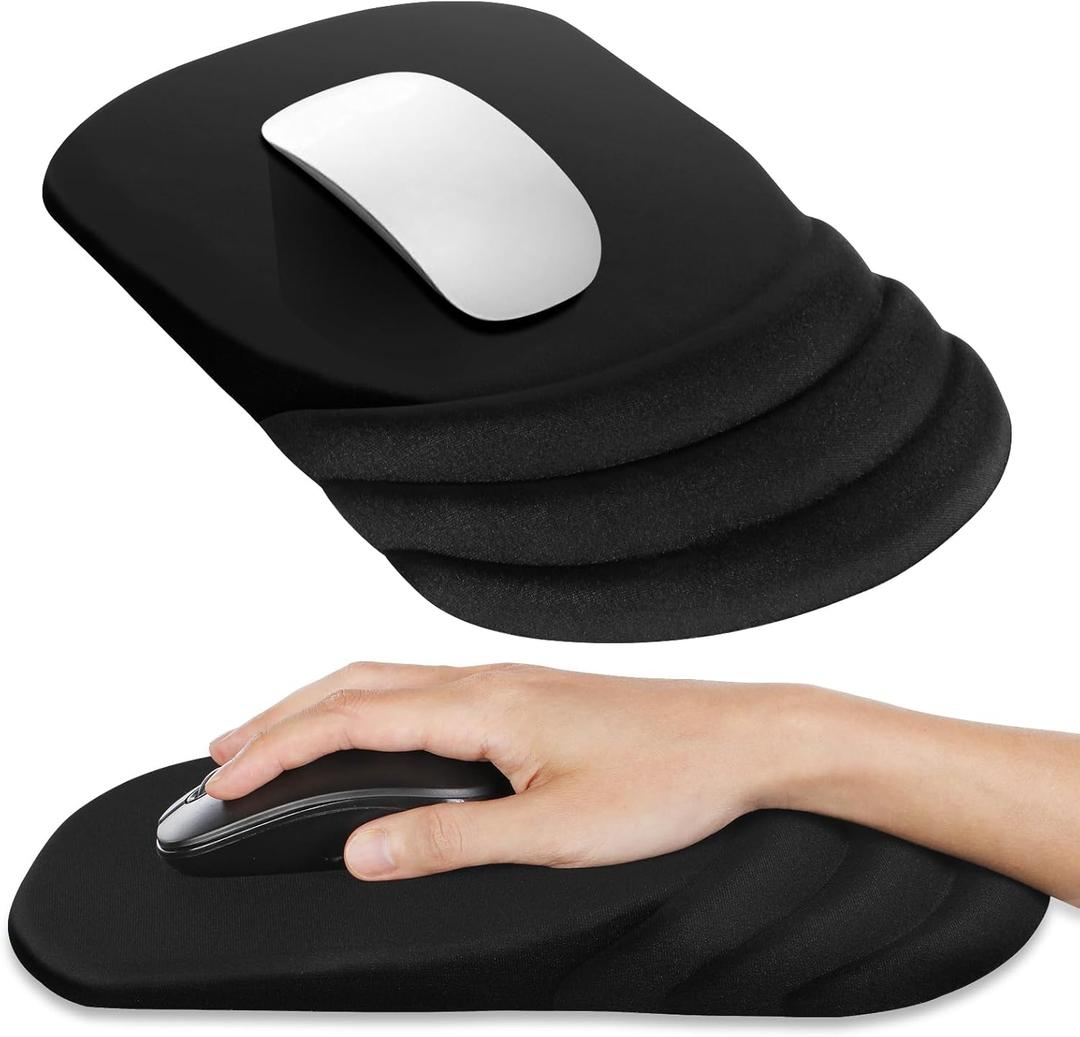 Ergonomic Mouse Pad with Wrist Rest, Carpal Tunnel Mousepad Waist Support, Memory Foam Massage Design Pain Relief (ABCD123)