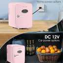 CUTIEWORLD Skincare Fridge - 4L Makeup Fridge for Refrigerating Makeup, Skincare and Food, Mini Fridge for Bedroom, Office and Car, Cooler and Warmer, Beverage Cooler, Leather Pink