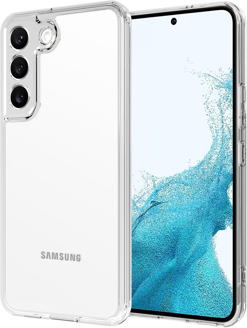 TENOC Phone Case for Samsung Galaxy S22, Clear Case Non-Yellowing Protective Bumper Hard Back Cover