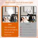 ACMEZING Upgraded Full Screen Ring Light 60 LED Side Emitting Anti-Glare Clip-on Light for Phone iPhone Computer Laptop Monitor, 3 Light Modes for Live Streaming, Selfie, Zoom Video Conference,TikTok