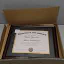 upsimples Diploma Frame 8.5 x 11 with Mat or 11x14 without Mat, Certificate Degree Document Frame, Classic Wood Grain with Gold Beading, Includes Black & Gold Mats, Graduation Gifts, 1 Pack