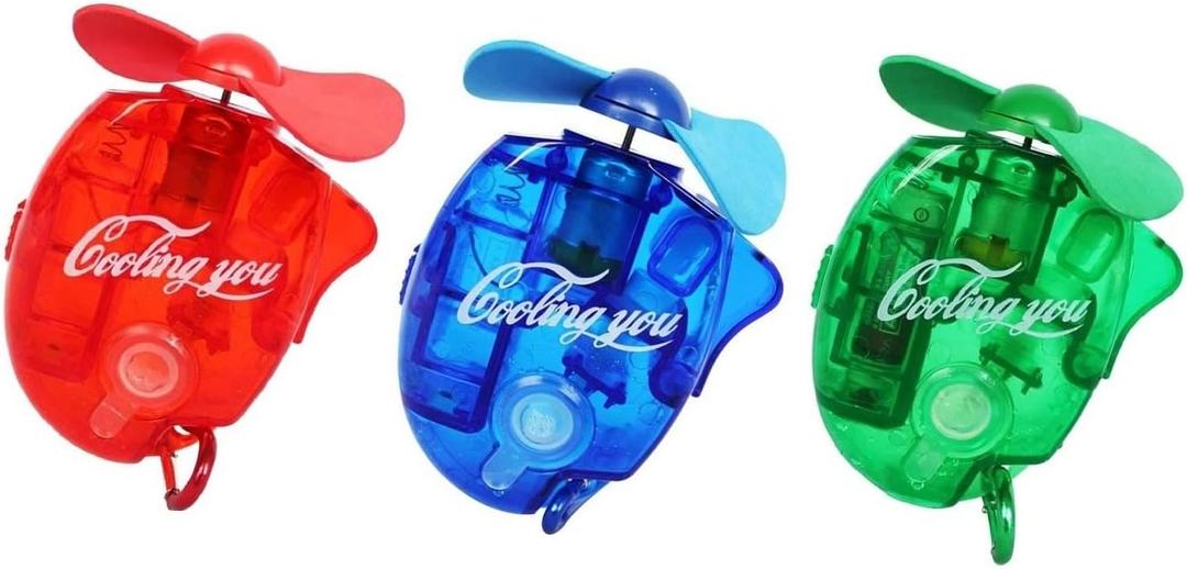 Portable Water Misting Fan Handheld Mini Personal Outdoor Carabiner Spray Fans (3 Piece Set)