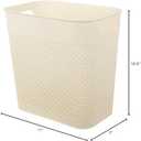 UUJOLY Plastic Trash Can Wastebasket, Garbage Container Basket for Bathrooms, Kitchens, Offices, Kids Rooms (Beige, 3 Gallon) (1 Pack)