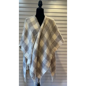 Moss Rose Women's Travel Plaid Shawl Wrap Open Front Poncho Cape for Fall Winter