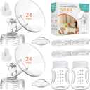 Breast Pump Parts Compatible with Spectra S1,S2,S9 Plus, Replacement Kit for Spectra Pump Parts 2PCS, Duckbill Valve, Tube,Bottle, Backflow Protector, Not Original Accessorie,24mm