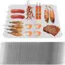 Grill Topper Set of 20,16x12 Disposable Grill Topper,Non-Stick Aluminum Grilling Mats for Outdoor, Easy to Clean Disposable Liners for Outdoor Smoker