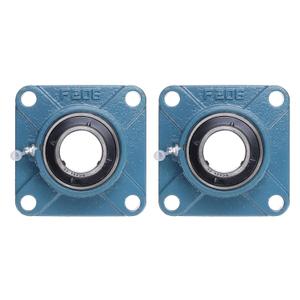 uxcell 2 Pcs UCF-206-20 Pillow Block Bearings 1-1/4 Inch Bore, Self Alignment Chrome Steel Bearing Units, 4-Bolt Square Flange Mounted, Solid Base
