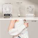 Small Desk Fan Quiet, 3000mAh Personal Portable Fans Max 13H Runtime, Rechargeable & USB-C Powered Mini Desktop Fan 3 Speeds for Home Office Travel Outdoor Summer Gifts for Women Men, White