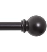 5/8" Black Tension Curtain Rod, 48-84"