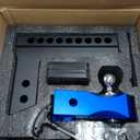 Orion Motor Tech Adjustable Trailer Hitch, Fits 2.5 in Receiver 8 in Drop & Rise Hitch, 8000-18500 GTW, Heavy Duty Aluminum Tow Hitch with Three Anti-Theft Locking Hitch Pins Class 5 Hitch Ball Mount (Black-Blue)