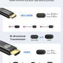 JSAUX Mini HDMI to HDMI Cable 3FT, [Aluminum Shell, Braided] High Speed 4K 60Hz HDMI 2.0 Cord, Compatible with Camera, Camcorder, Tablet and Graphics,Black