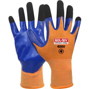 400V Electrical Glove For Men XL - Arc Resistant,Flame Retardant,Low Voltage Insulated Gloves,Safety Electrician Gloves,Rubber Non Slip (Extra Large)