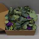 MACTING 2 Pack 13.2FT Eucalyptus Garland with Lights - Spring Gypsophila Flower Garlands with 24 Purple Roses Artificial Floral Greenery Vines for Arch Table Centerpieces Backdrop Party Wedding Decor