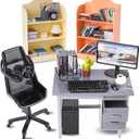 1:12 Scale Mini Office Desk Set Including Mini Computers Desks Computer Accessories Storage Racks Books Desk Lamps Glasses Headphones Mobile Game Controllers Etc Suitable For Displaying Ideal Gifts