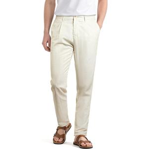 GINGTTO Linen Pants Men Slim Fit Lightweight Tapered Summer Beach Casual Pants Men, 34