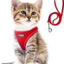 Fida Cat Harness and Leash Set for Walking Kitten and Puppy, Escape Proof Kitten Harness with Breathable Lightweight Soft Mesh, Adjustable Reflective Step-in Design for Kitten and Puppy.(XXXS, Red)