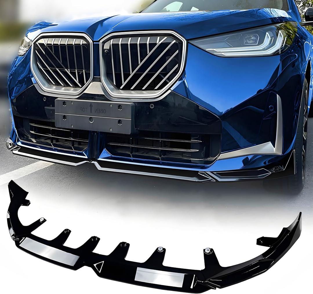 STSEV01 Front Bumper Lip Splitter Spoiler Fit for BMW X3 G45 2025 2026 M50 (M Sport Only), 4pcs Air Dam Chin Body Kit Underbody Lip Accessories Gloss Black