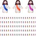 100 PCS Little Jesus Figures Mini Jesus Figurines in Bulk 10 Colors Tiny Religious Party Favors, Baptism Gifts Religious Gifts for Easter Egg Stuffers