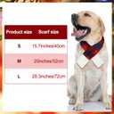 Coume Christmas Antler Check Dog Hat and Scarf Set Winter Red and Black Buffalo Plaid Pets Hats with Earmuffs Adjustable Xmas Festive Party Pet Dress up Costume Accessories(L)