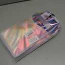 Fammart Iridescent Clear Beach Bag for Women, Jelly Tote Bag Waterproof Sandproof Pool Bag Cruise Vacation Essentials