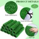 TURSTIN 12 Pieces Artificial Grass Mat Square 12 x 12 Inch Fake Turf Patch Indoor Outdoor Garden Lawn Patio Balcony Synthetic Turf Mat Realistic Grass Rug for Crafts Miniature Garden DIY, Dark Green