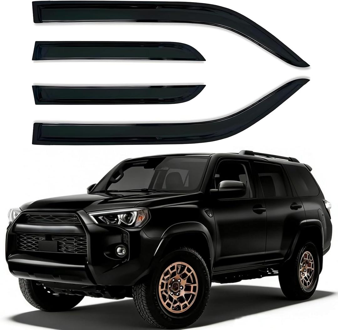 Rain Guards Window Visors 4 Piece Set for Toyota 4Runner 2010-2024 Window Deflectors, Wind Deflector Sun Guard, Out-Channel Vent Shades (for 4Runner 10-24 4-Piece)