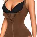 LODAY Waist Trainer Corset for Women Tummy Control Sport Workout Body Shaper Black (Brown, Large)