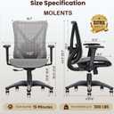 Ergonomic Office Chair, Mesh Computer Desk Chairs with Adjustable Lumbar Support, 3D Armrest, Tilt Function, Comfy Wide Seat, Executive Work Task Chair for Company & Home, Gaming Chair (Grey)