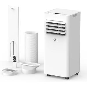 10,000 BTU Portable Air Conditioner, 3-in-1 AC Unit for 450 Sq.Ft Rooms With Drainage-Free Cooling, Dehumidification & Fan Modes, Includes Remote Control, 24H Timer & Window Kit for Bedroom