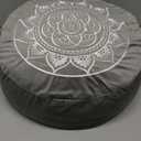 Florensi Meditation Cushion - Comfortable Floor Pillow - Traditional Tibetan Meditation Pillow with Beautiful Velvet Cover - Large Floor Cushion Seating for Adults - Premium Yoga Buckwheat Bolster (Grey)