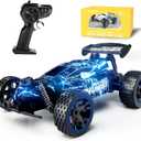 Tecnock RC Cars for Kids, 1:18 Scale 2WD RC Car with LED Lights, 2.4GHz Remote Control Car with USB-C Easy Charging & 50 Mins Playtime, Toys Gifts for Boys & Girls Ages 8-12 (Deep Blue)