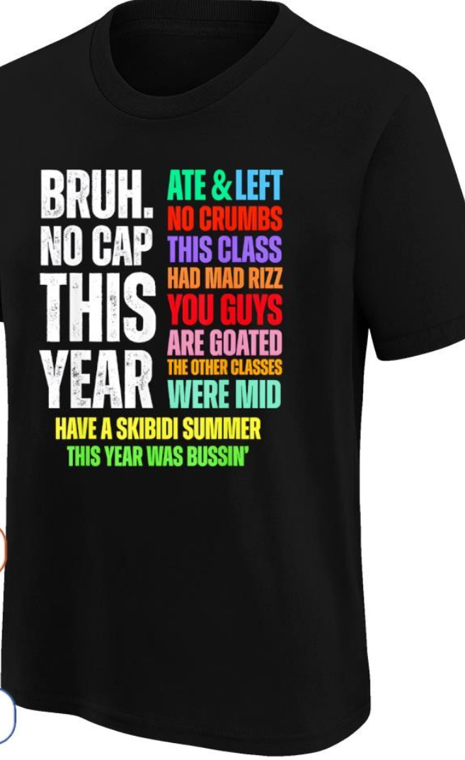 Bruh No Cap This Year Ate Funny Last Day Of School T-Shirt