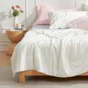 Cozy Bliss Cooling Comforter Queen Size, Cooling Blankets for Hot Sleepers and Night Sweats, Cream Summer Comforter for Queen Size Bed, Breathable Soft Lightweight Silk Smooth