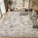 Natunest 10x13 Area Rugs for Living Room Washable Abstract Rug Brown/Grey