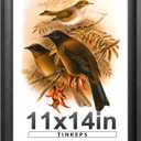 11x14 Picture Frame Black with Black Back Panel, Curved Extra Wide Edges, Wooden Vintage Style Picture Frame 11x14 inches for Wall Decor.