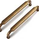 Goo-Ki 5 Inch Hole Center Cabinet Pulls Antique Brass Zinc Alloy Kitchen Drawer Pull Handles, 6 Pack Antique Bronze Retro Brass Hardware for Furniture,2202-GT-128