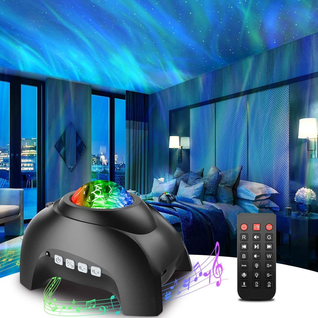 Rossetta Star Projector, Galaxy Projector for Bedroom, LED Night Light Aurora Projector with Bluetooth Speaker, White Noise, Timer and Remote, Room Decor, Gifts for Kids, Adults, Christmas, Birthday