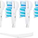 Sensitive Replacement Electric Replacement Toothbrush Heads (4 Count), Dual Clean Rotating Sets for Braun Oral B Cross Action Power