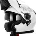 Westt Motorcycle Modular Helmets - Full Face Motorcycle Helmet with Flip up Dual Visor, DOT Approved, Men Women Helmet for Motorbike Street Bikes ATV (L (23.23-23.62 in), White)